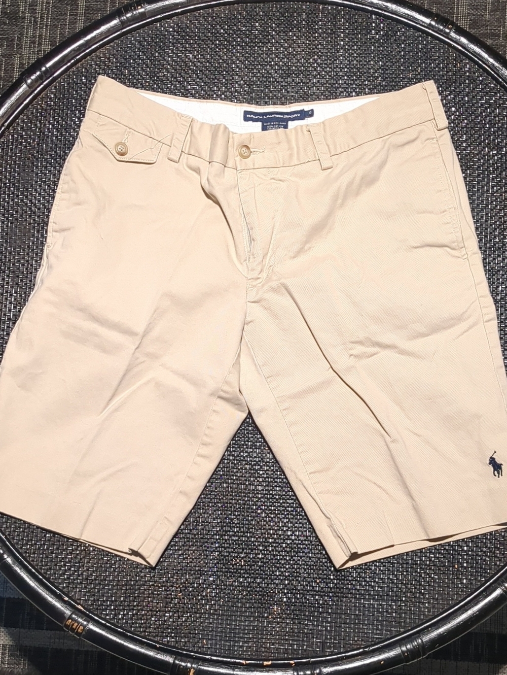 Polo by Ralph Lauren Beige Flat-Front Cotton Shorts